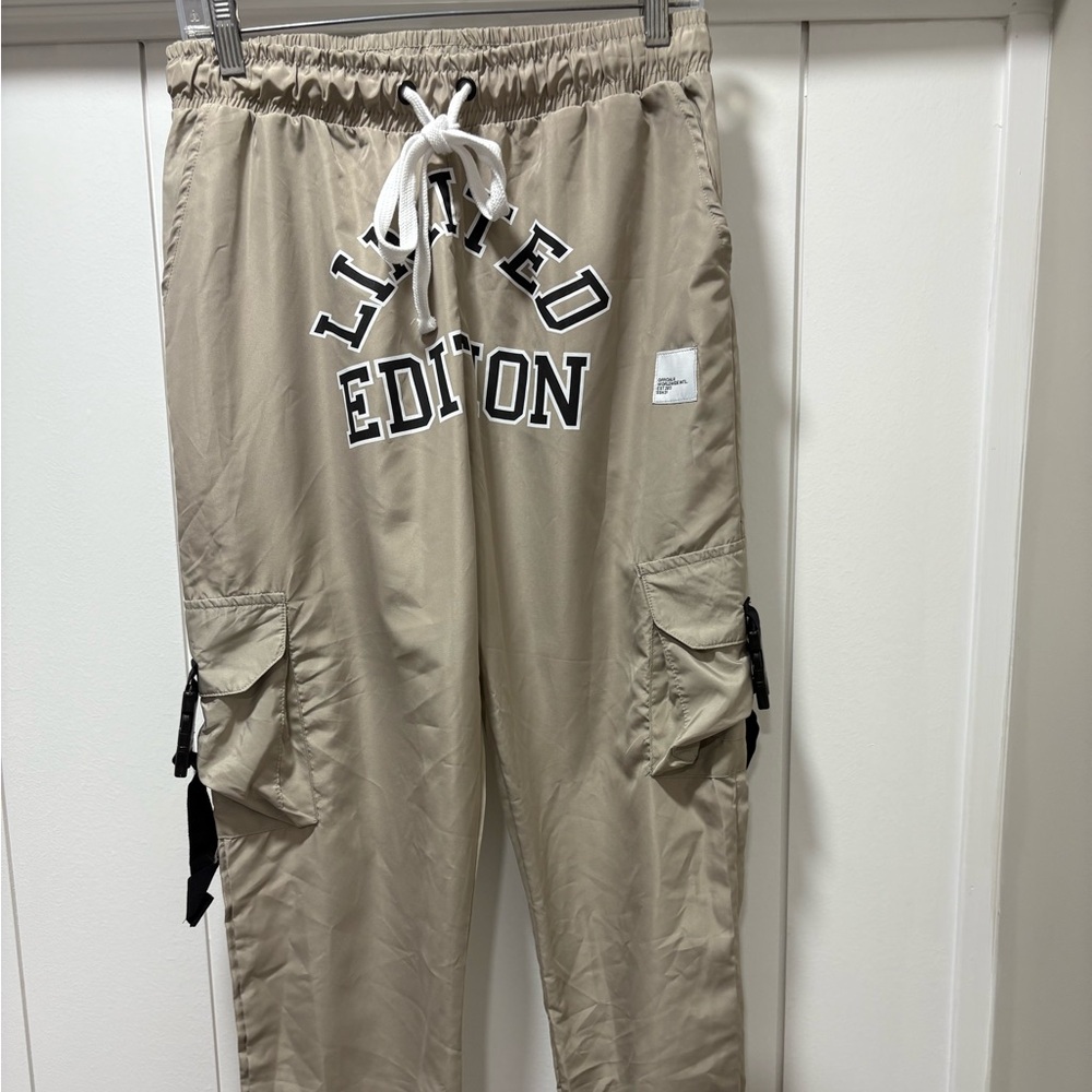 BoohooMan Mens Jogger Pants Tan  Regular Fit Size Medium Limited Edition